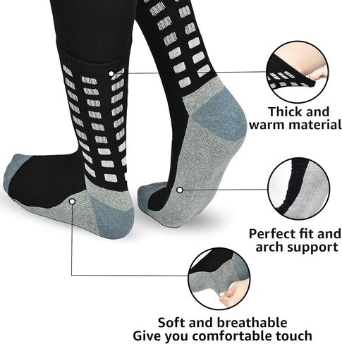 Grip Socks - Anti-Slip Non-Slip Comfortable Socks for Football, Basketball, Running, Yoga, and Athletic Use - Multicolor Medium Pack of 3 for Men & Women in Kuwait