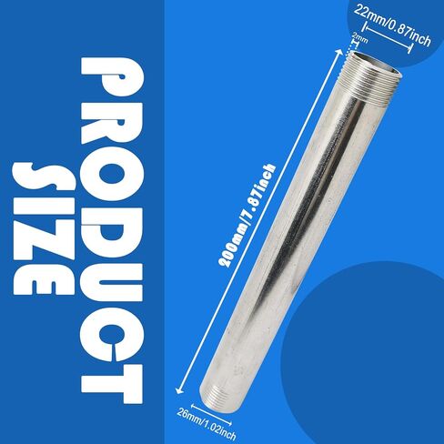 2pcs 80mm/3.15 بوصة ، G1/2 "ذكر X G1/2" ذكور ذكور أنابيب الحلمة ، موصل امتداد أنابيب مياه الصلب غير القابل للصدأ in Kuwait