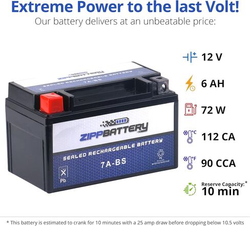 بطارية Chrome Battery 7B-BS Power Sports - أداء عالي - AGM مختوم - صيانة مجانية - بديلة لهوندا وكاواساكي وسوزوكي in Saudi Arabia