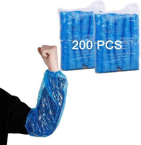 Disposable Oversleeves Covers, 200PCS Plastic Arm Sleeves Covers for Painting Repairing Cleaning Tattooing - White in Kuwait