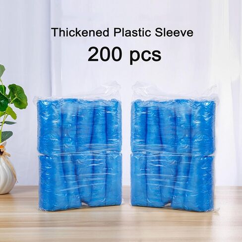 Disposable Oversleeves Covers, 200PCS Plastic Arm Sleeves Covers for Painting Repairing Cleaning Tattooing - White in Kuwait
