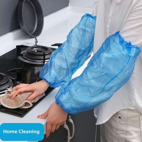 Disposable Oversleeves Covers, 200PCS Plastic Arm Sleeves Covers for Painting Repairing Cleaning Tattooing - White in Kuwait