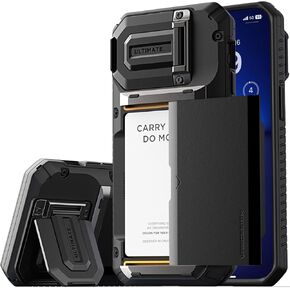 VRS DESIGN Damda Glide DuoGuard for iPhone 13 Pro Max Phone Case (2021), Premium Sturdy Fully Covered Camera Lens Protection Cover Card Holder Wallet Case (Groove Black) in Kuwait