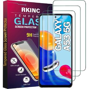 واقي شاشة [عبوة من 3 قطع] لهاتف Samsung Galaxy A53 5G، واقي شاشة من الزجاج المقسى، 0.33 مم [ضمان مدى الحياة] [خالي من الفقاعات] [مضاد للخدش] [مضاد للكسر]