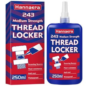 Thread Locker أزرق 50 مل/1.69 أونصة، قوة متوسطة قابلة للإزالة، صواميل قفل وختم، مسامير، سحابات ومعادن، درجة حرارة عالية، لاهوائية، مضادة للصدأ