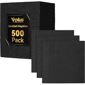VPLUS 500 Pack Cocktail Napkins ، مناديل مشروبات أنيقة ، مناديل الورق القابلة للتخلص من 3 طبقات 4.9x4.9 بوصة ، مثالية للمطعم ، الحفل ، حفل زفاف ، مناديل الحلوى