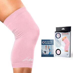 Doctor Developed Ladies Pink Knee Brace/Knee Compression Sleeve/Knee Support for Women & Handbook - relief for Arthritis, Tendonitis, Injury support, & Running (4X-Large)