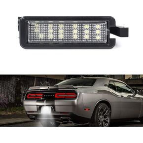 مصابيح LED للعلامات الجانبية من Gempro متوافقة مع دودج تشارجر LD 2015-2023 مصابيح علامة المصد الخلفي الأمامي لون مدخن، 4 قطع (LED أبيض)