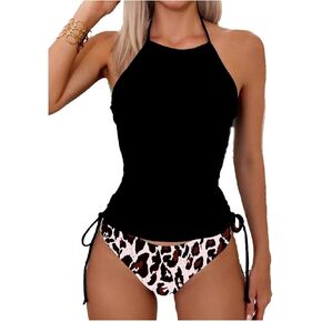 Two Piece Tankini Bathing Suits for Women Halter Bikini Tummy Control Swimsuits in Saudi Arabia