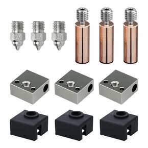 Ender 3 CR10 Hot End Kits 3D Printers Accessories Parts (3 PCS فوهة+3pcs Bimetal Heatbreak+3 PCS Silicone Socks+3 PCS Aluminium Heating Block) -القسم ب