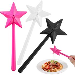 4 PCS Wand Salt Shaker Refillable Wand Salt and Pepper Shakers, Three Holes Removable Wand Salt Shakers for Kitchen Light for Halloween and Christmas (4 Colors)