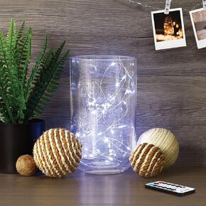 Feit Electric 6ft Indoor LED Fairy String Lights with On/Off Switch, Silver Wire Light Strand, 5K Life Hours, 1.8W Warm White and AA Battery Powered - FY6-20/SLV in Kuwait