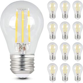 Feit Electric A15 LED Light Filament Bulb, 60W Equivalent, Dimmable, E26 Base, 2700K Soft White, Clear Glass Vintage Edison Light Bulb for Home, Office, 13-Year Lifetime, BPA1560927CAFIL2RP/6, 12 Pack