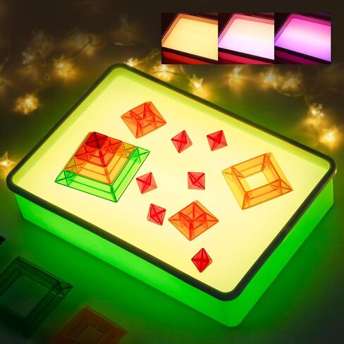 Pretrans Sand Painting Light Box - طاولة خفيفة للأطفال للفن الإبداعي ، و 3 درجات حرارة ملونة و 10 مستويات سطوع ، والفصول الدراسية واستخدام المنزل - الأرجواني in Kuwait