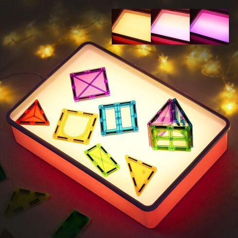 Pretrans Sand Painting Light Box - طاولة خفيفة للأطفال للفن الإبداعي ، و 3 درجات حرارة ملونة و 10 مستويات سطوع ، والفصول الدراسية واستخدام المنزل - الأرجواني in Kuwait