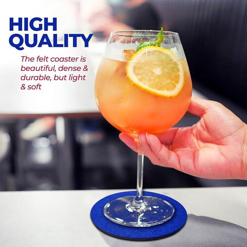 A&A Wonders Premium Felt Coasters for Drink, Absorbent Felt Protects Furniture, Table, Anti Slip, Absorbent, Suitable for Drinks & All Table Types (Light Gray/Dark Gray, Square 18 Pack) in Saudi Arabia