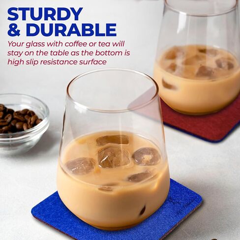 A&A Wonders Premium Felt Coasters for Drink, Absorbent Felt Protects Furniture, Table, Anti Slip, Absorbent, Suitable for Drinks & All Table Types (Light Gray/Dark Gray, Square 18 Pack) in Saudi Arabia