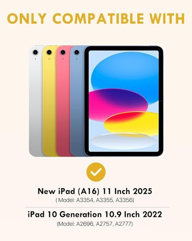 MoKo for iPad (A16) 11th/10th Gen Case with 7 Color Backlit Keyboard Pink | for iPad 11 inch 2025 10.9 inch 2022 Case with Pencil Holder, Multi-Angle Detachable Bluetooth Keyboard, Auto Wake Sleep in Kuwait