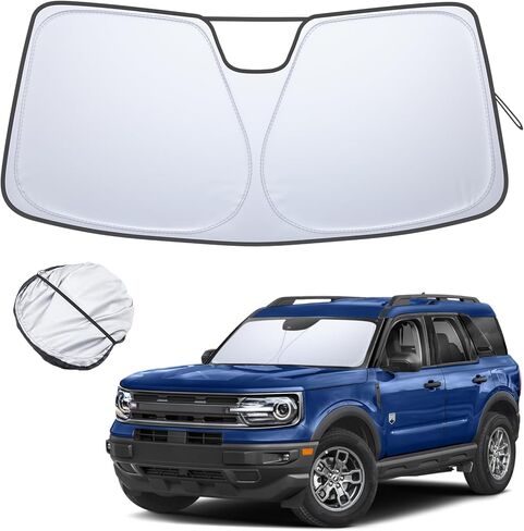 مظلة شمسية TOPINSTALL 2024 قابلة للطي متوافقة مع 22-24 منعش Chevy Silverado/GMC Sierra 1500، 2024 Silverado Sierra 2500/3500HD & 2022 نموذج منعش، واقي شمس من البوليستر العاكس in Kuwait