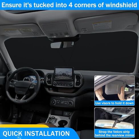 مظلة شمسية TOPINSTALL 2024 قابلة للطي متوافقة مع 22-24 منعش Chevy Silverado/GMC Sierra 1500، 2024 Silverado Sierra 2500/3500HD & 2022 نموذج منعش، واقي شمس من البوليستر العاكس in Kuwait