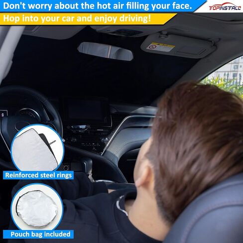 مظلة شمسية TOPINSTALL 2024 قابلة للطي متوافقة مع 22-24 منعش Chevy Silverado/GMC Sierra 1500، 2024 Silverado Sierra 2500/3500HD & 2022 نموذج منعش، واقي شمس من البوليستر العاكس in Kuwait