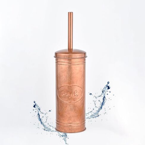 Autumn Alley Toilet Bowl Brush and Holder Copper Bathroom Accessories, Bathroom Toilet Brush for Modern Farmhouse Bathroom Decor, Standing Rustic Toilet Bowl Brush with Holder, Bathroom Decor Sets in Kuwait