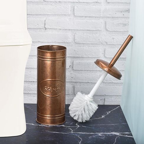 Autumn Alley Toilet Bowl Brush and Holder Copper Bathroom Accessories, Bathroom Toilet Brush for Modern Farmhouse Bathroom Decor, Standing Rustic Toilet Bowl Brush with Holder, Bathroom Decor Sets in Kuwait