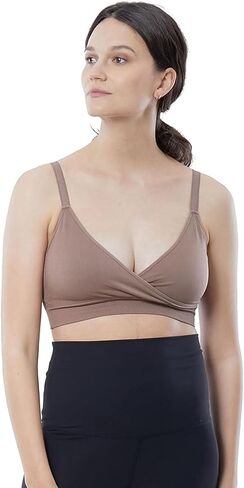 Ingrid & Isabel Seamless Cooling Crossover Nursing Bra, Comfortable Wireless Support for Breastfeeding in Kuwait