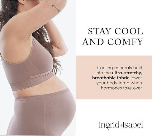 Ingrid & Isabel Seamless Cooling Crossover Nursing Bra, Comfortable Wireless Support for Breastfeeding in Kuwait