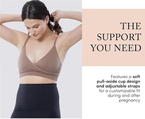 Ingrid & Isabel Seamless Cooling Crossover Nursing Bra, Comfortable Wireless Support for Breastfeeding in Kuwait