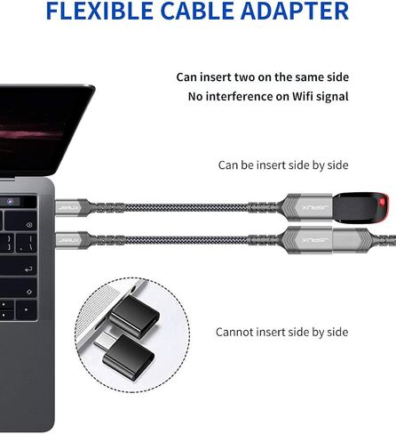 JSAUX USB C to USB Adapter 3.0 [2 Pack], Type C OTG Adapter-Red | USB C Male to USB A Female Adapter Compatible with MacBook, iPhone 17 Pro Max/17 Air/17/16/15, Samsung S25/S24/S23 in Saudi Arabia