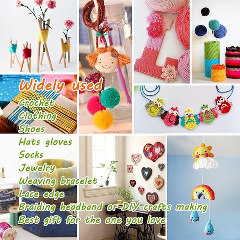 12 Colors Cotton Size 3 Crochet Thread Craft Yarn for Knitting and Crochet Perfect Beginner Kit in Saudi Arabia