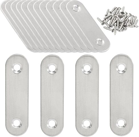 Hordion 16pcs قوسين مستقيم هدفين ، قوس إصلاح الصلب المعدني 37 ملم مع المعادن مع مسامير للأثاث الخشبي in Kuwait