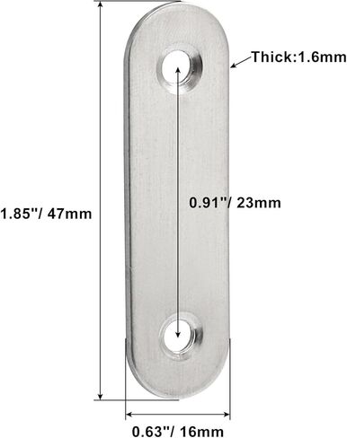 Hordion 16pcs قوسين مستقيم هدفين ، قوس إصلاح الصلب المعدني 37 ملم مع المعادن مع مسامير للأثاث الخشبي in Kuwait