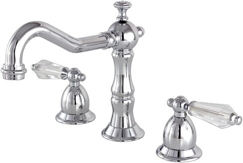 Kingston Brass KS1972WLL Wilshire Widespread Lavatory Faucet Pop-Up, 7-1/2" in Spout Reach, Polished Brass in Kuwait