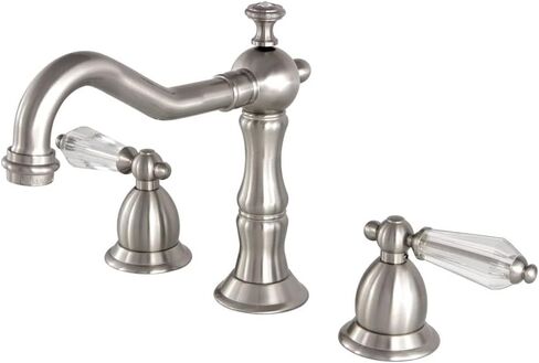 Kingston Brass KS1972WLL Wilshire Widespread Lavatory Faucet Pop-Up, 7-1/2" in Spout Reach, Polished Brass in Kuwait