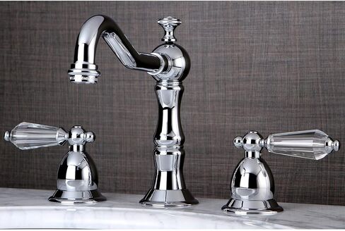 Kingston Brass KS1972WLL Wilshire Widespread Lavatory Faucet Pop-Up, 7-1/2" in Spout Reach, Polished Brass in Kuwait
