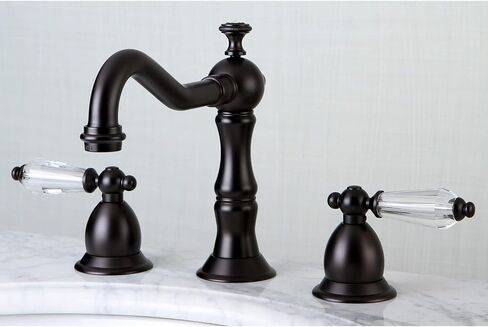 Kingston Brass KS1972WLL Wilshire Widespread Lavatory Faucet Pop-Up, 7-1/2" in Spout Reach, Polished Brass in Kuwait