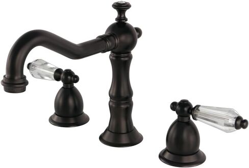 Kingston Brass KS1972WLL Wilshire Widespread Lavatory Faucet Pop-Up, 7-1/2" in Spout Reach, Polished Brass in Kuwait