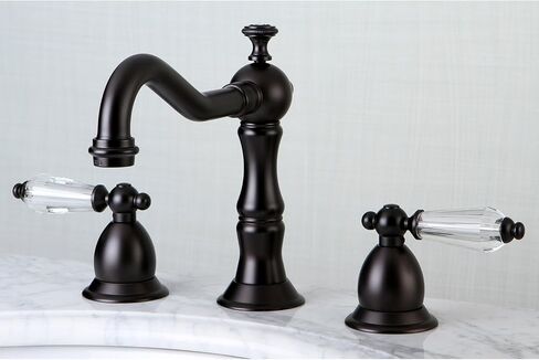 Kingston Brass KS1972WLL Wilshire Widespread Lavatory Faucet Pop-Up, 7-1/2" in Spout Reach, Polished Brass in Kuwait