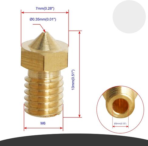 Aopin M6 1.75mm بثقات الفهورة 3D الطابعة 1.2 مم / 0.047 " in Kuwait