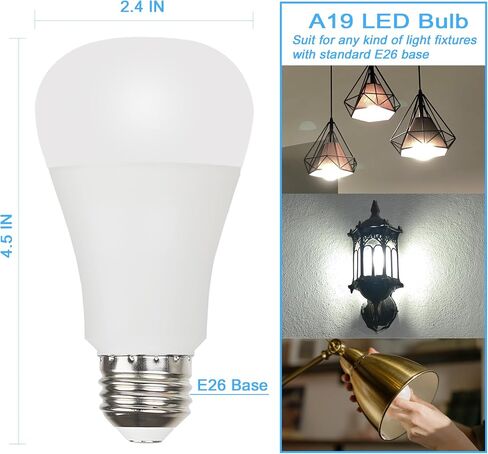 GREENIC 15 Watt Led Light Bulb, Small A19 E26 Base Led Bulbs 100 Watt Equivalent, 3000K Warm White Lightbulb, 120V 15W 1600lm Soft Light Bulbs for Home, Indoor, Outdoor Lighting, 2 Pack in Saudi Arabia