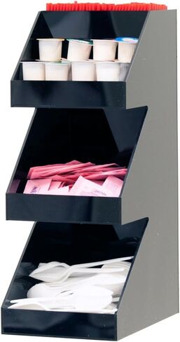 Mind Reader Coffee Tea Utensil and Condiment Station, Countertop Organizer, Coffee Bar, Kitchen, 6"L x 9"W x 16"H, Black in Kuwait