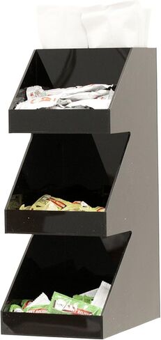 Mind Reader Coffee Tea Utensil and Condiment Station, Countertop Organizer, Coffee Bar, Kitchen, 6"L x 9"W x 16"H, Black in Kuwait