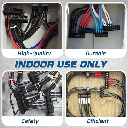 Ohlectric 10 Pack - موصل لصق في الخط - 2/0-6 AWG - موصل أسود معزول - 3/16 Allen Hex Screw - طلاء مطاط/فينيل قذرة - مصنفة حتى 600 فولت in Kuwait