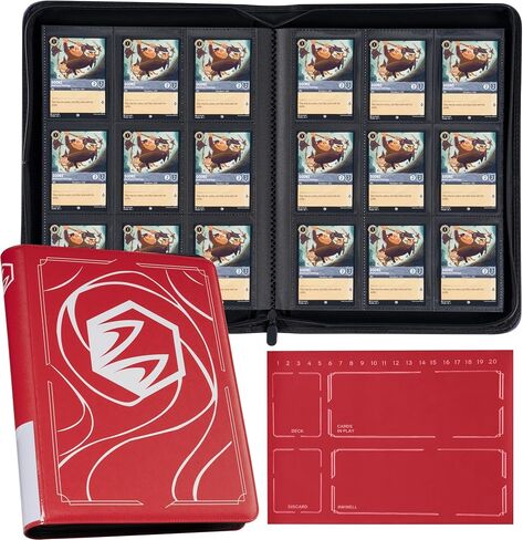 Binder for Lorcana Cards, Premium 9 Pocket Trading Card Album with 500 Pockets & Playmat Compatible with Lorcana Cards, Tokens and Rules sheet - Classic Green in Saudi Arabia