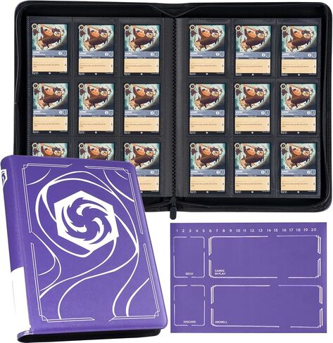 Binder for Lorcana Cards, Premium 9 Pocket Trading Card Album with 500 Pockets & Playmat Compatible with Lorcana Cards, Tokens and Rules sheet - Classic Green in Saudi Arabia