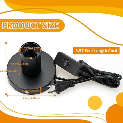 قاعدة مصباح سطح المكتب المعدنية المصقولة ، قاعدة مصباح طاولة صناعية صغيرة فقط ، قاعدة حامل إديسون المصباح البسيطة البسيطة E26/E27 in Kuwait