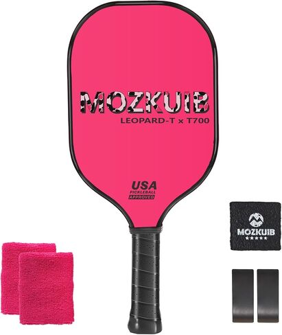 Pickleball Paddle ، T700 سطح ألياف الكربون الخام ، قلب البولي بروبيلين بيل بروبيلين 16 ، مصممة لدوران في نهاية المطاف والاتساق ، مجداف لطيف للمخلل للنساء والرجال (الوردي) in Saudi Arabia