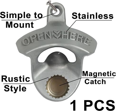 Retro Magnetic Bottle Opener Wall Mount, Antique Copper Beer Bottle Top Opener for Wall (1 Pack) in Kuwait